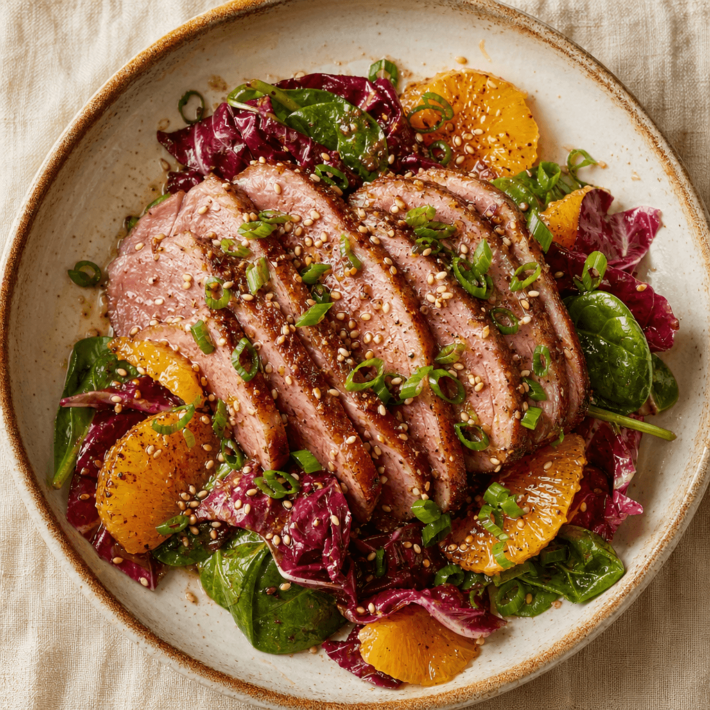 Crispy Duck Salad with Orange & Radicchio