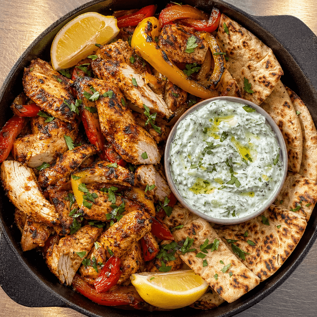 Sheet Pan Chicken and Tzatziki Flatbreads