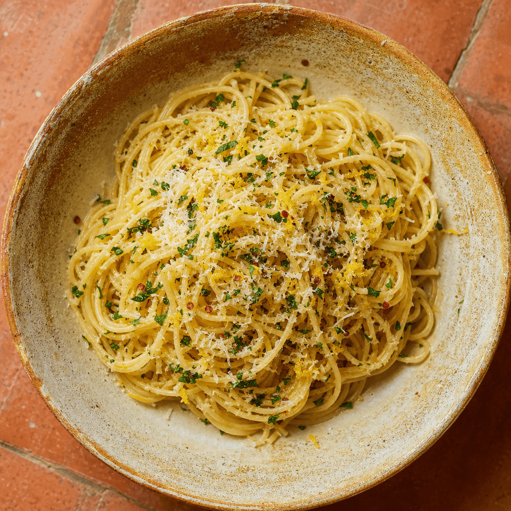 Garlic-Infused Oil Pasta with Parmesan