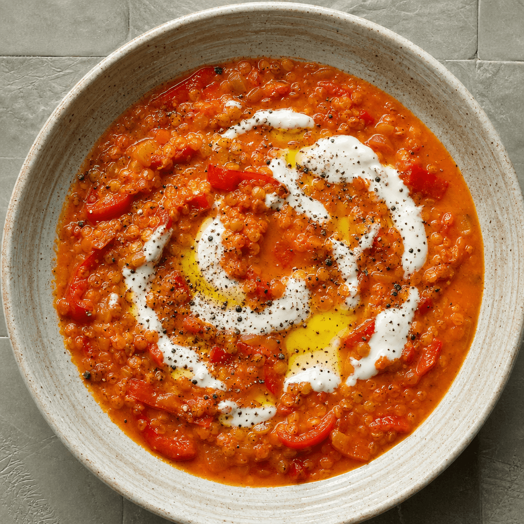 Roasted Pepper & Lentil Soup