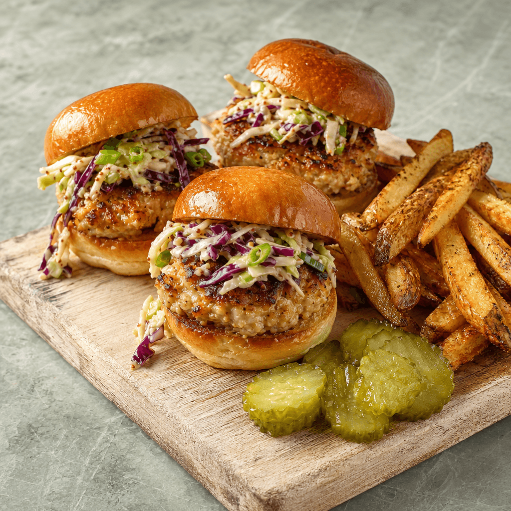 Mini Chicken Burgers with Slaw