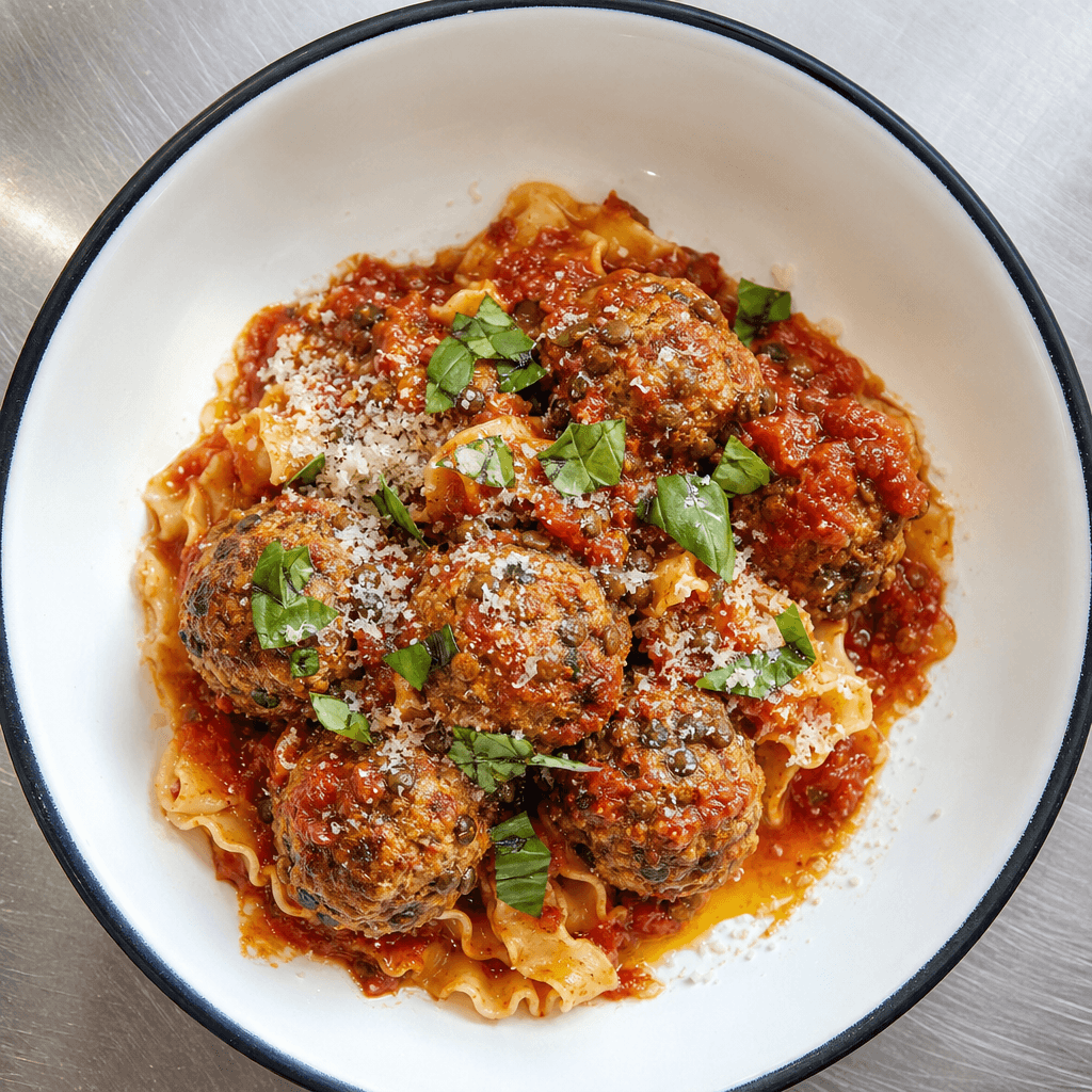 Turkey & Lentil Meatballs in Tomato Sauce