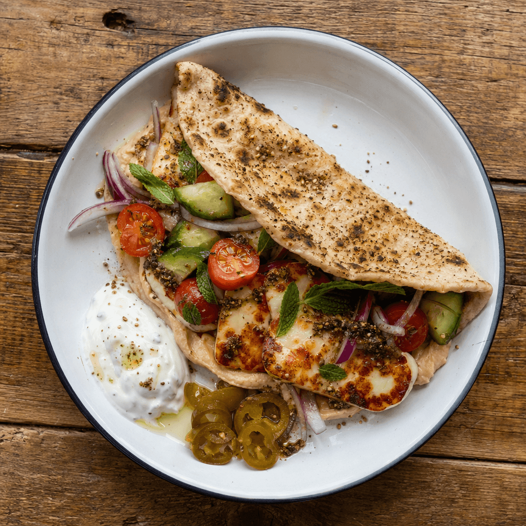 Za'atar Halloumi Flatbreads