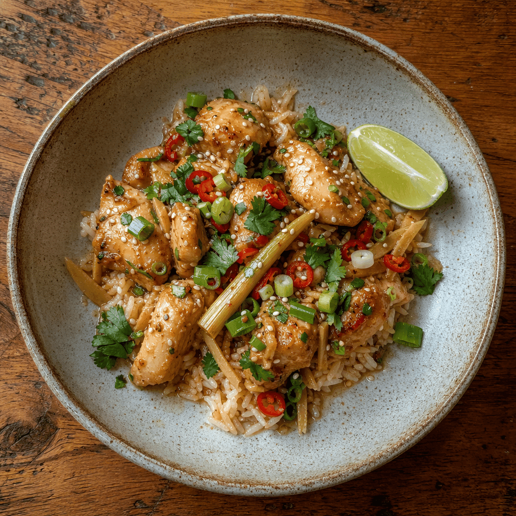 Lemongrass and Ginger Chicken with Rice