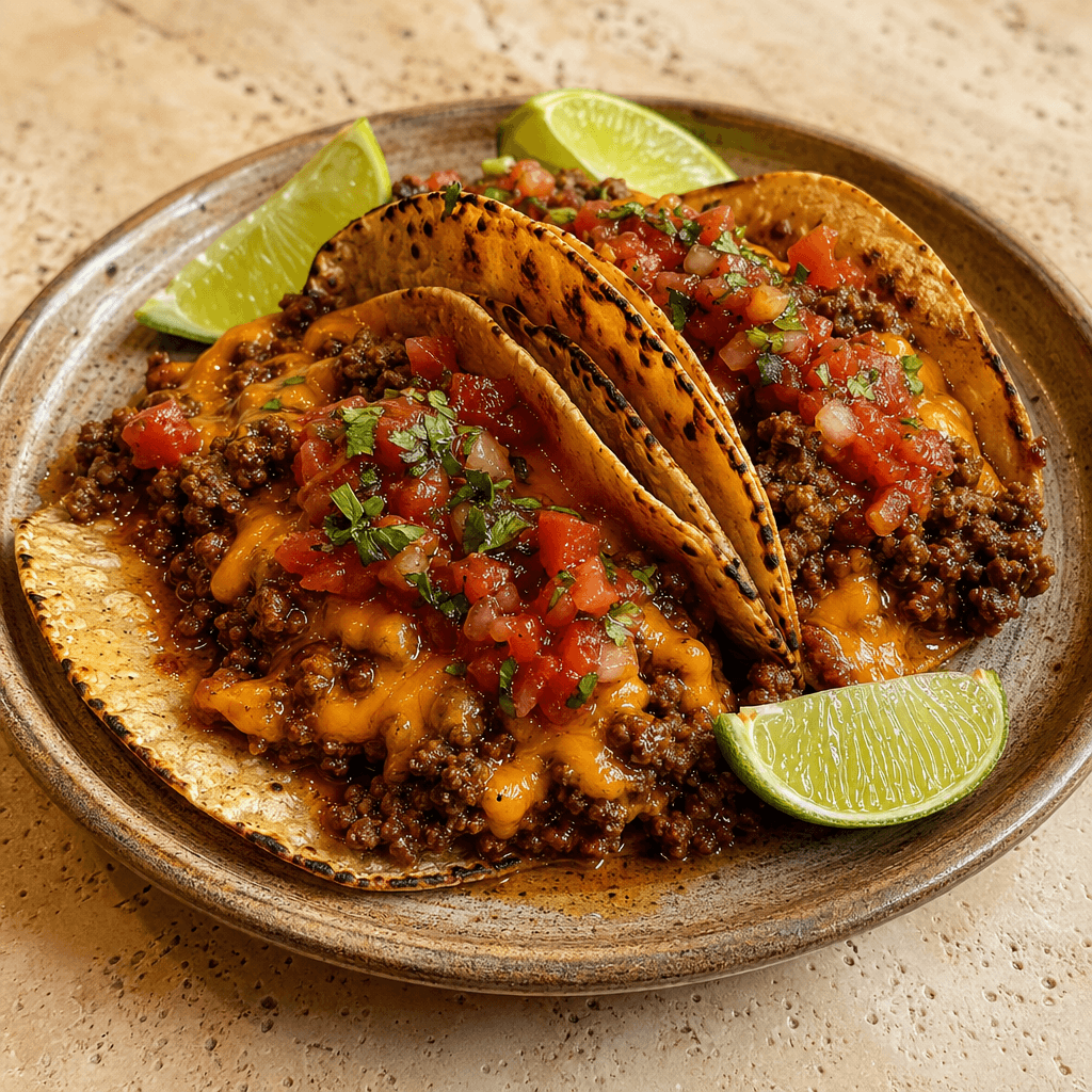 Smoky Beef Mince Tacos with Corn Tortillas & Salsa
