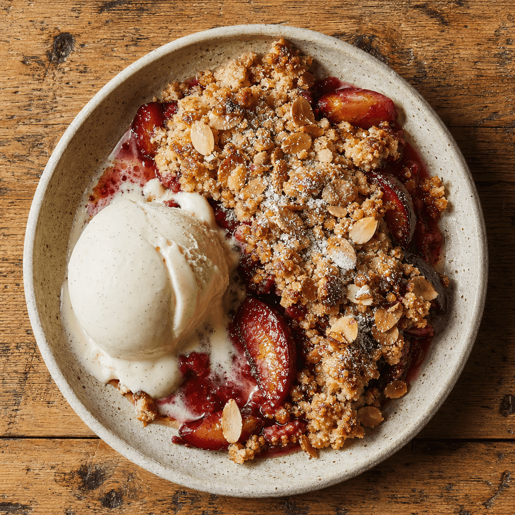 Plum And Almond Crumble