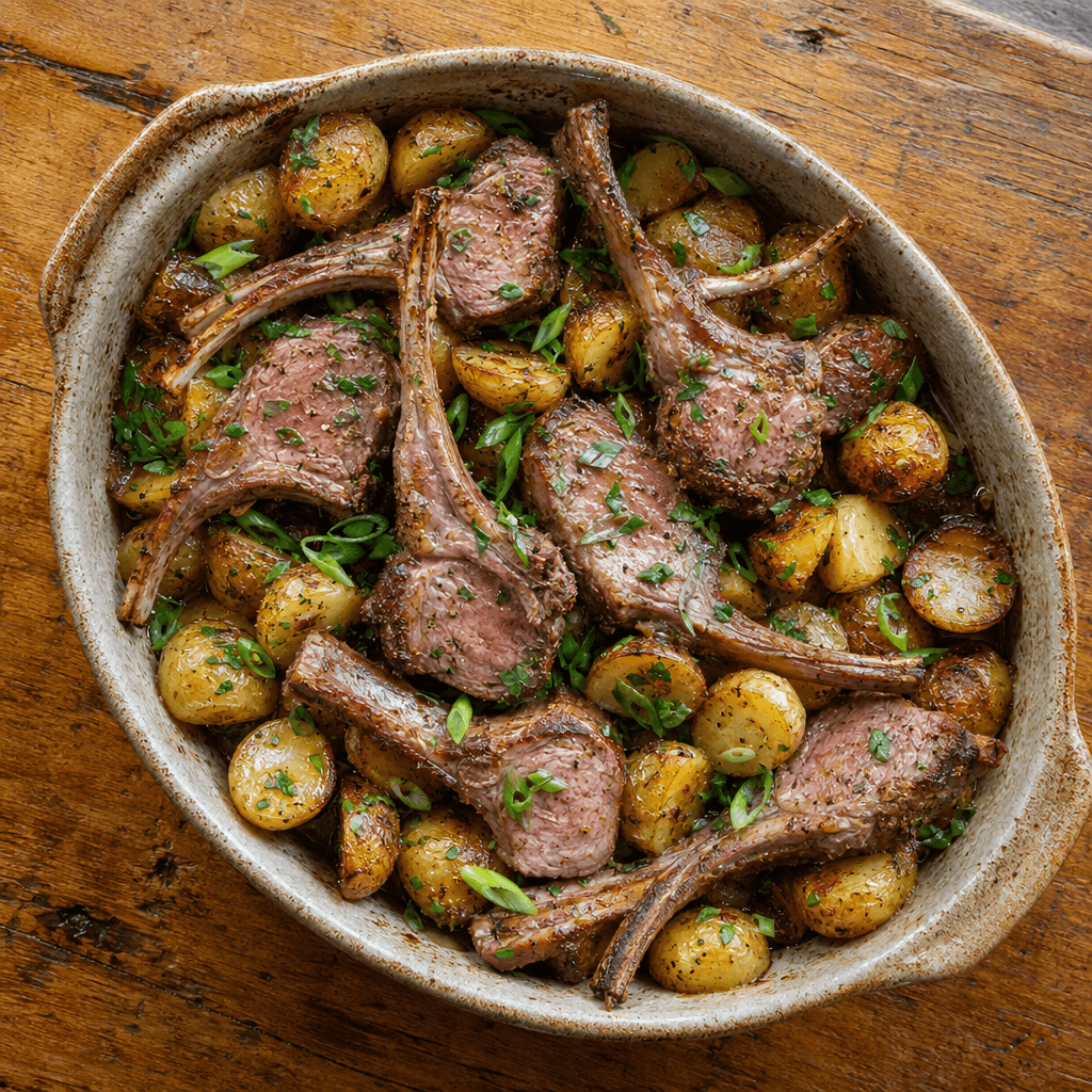 Rosemary Lamb Chops with Roasted Rosemary Potatoes