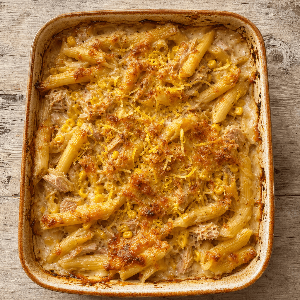 Cheesy Tuna & Sweetcorn Pasta Bake
