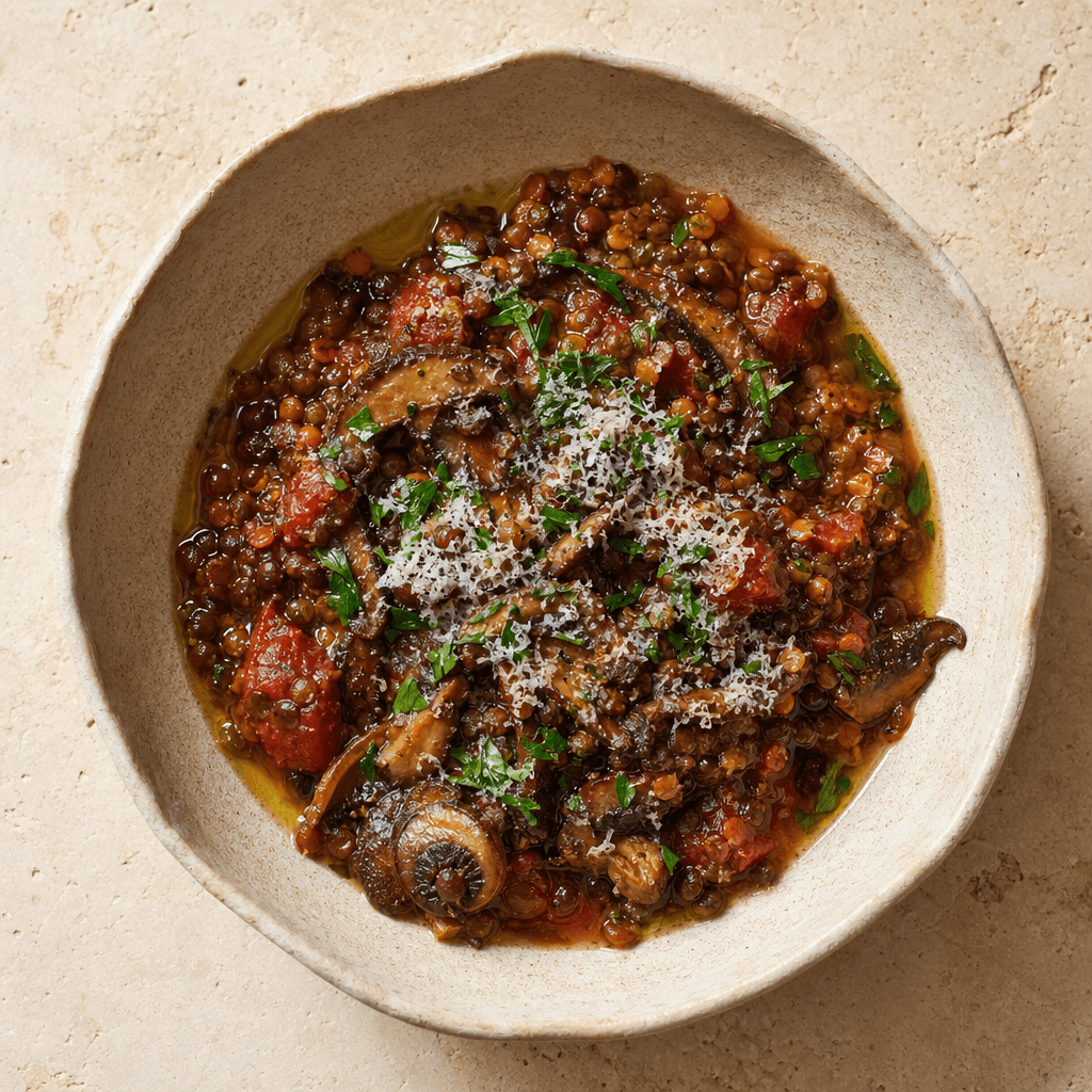 Rich Mushroom, Lentil & Red Wine Ragu