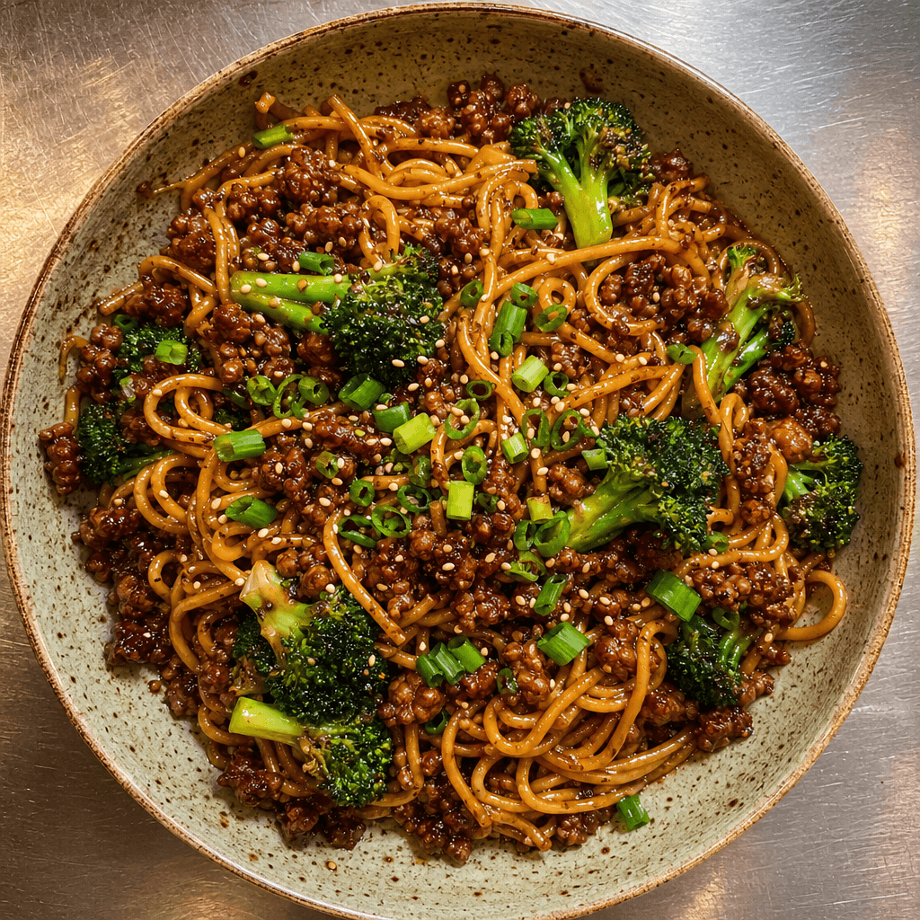 Crispy Pork & Broccoli Noodles