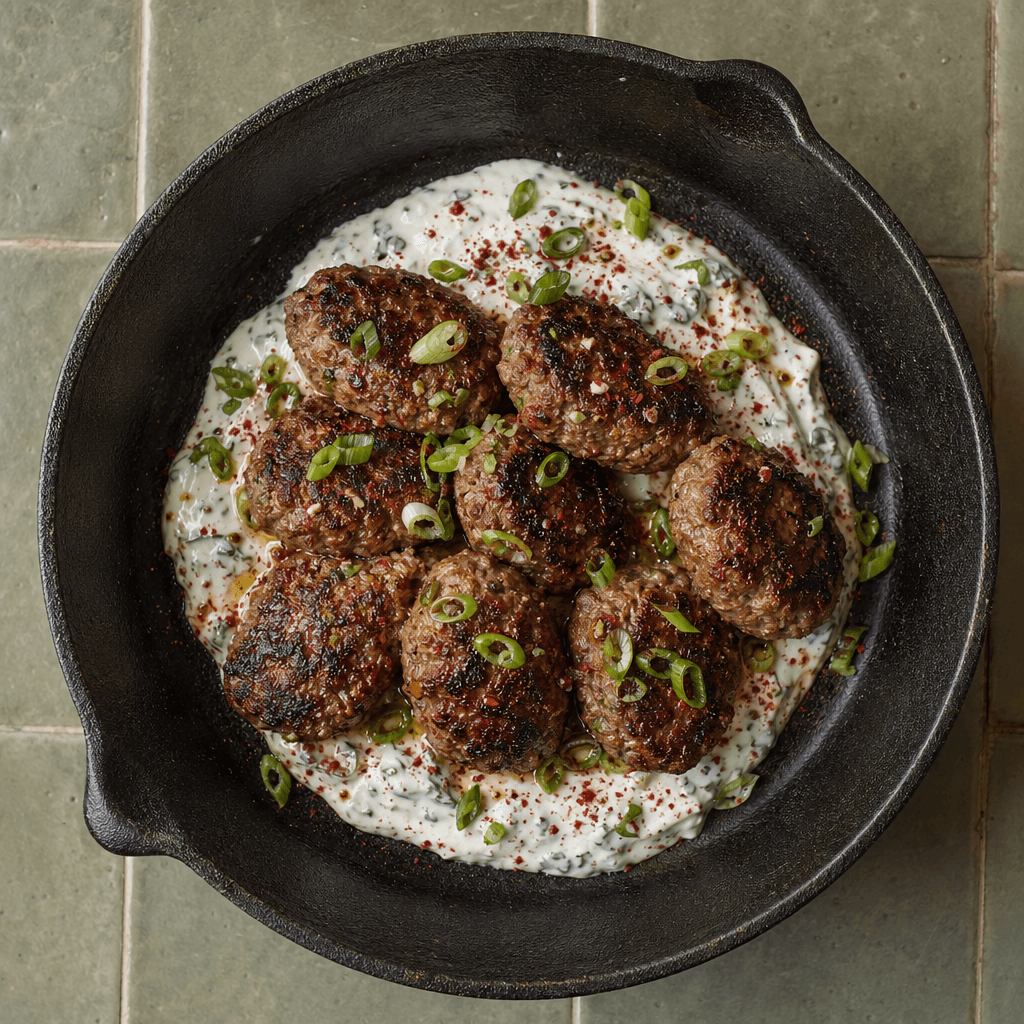 Spiced Lamb Köfte with Herb & Lactose-Free Yoghurt Sauce