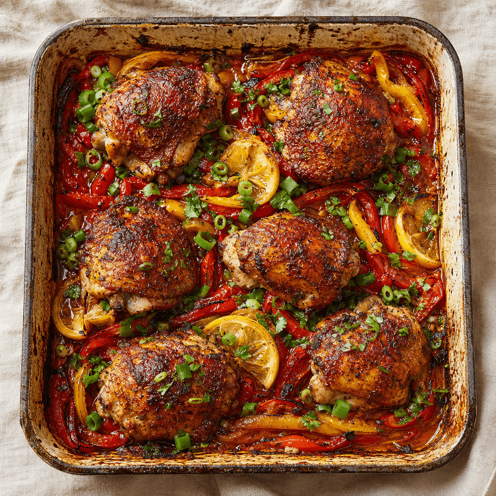 Smoky Paprika Chicken Thighs with Roasted Peppers