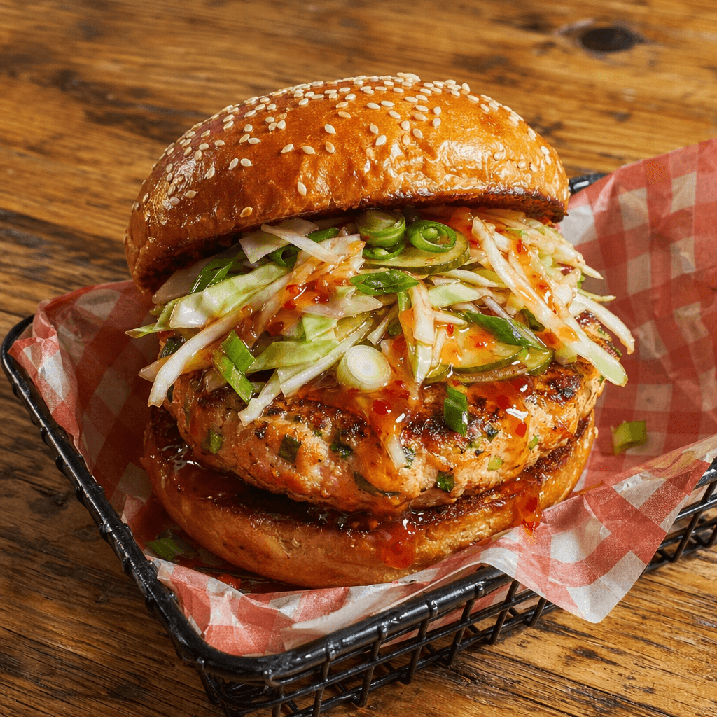 Salmon Burgers with Slaw