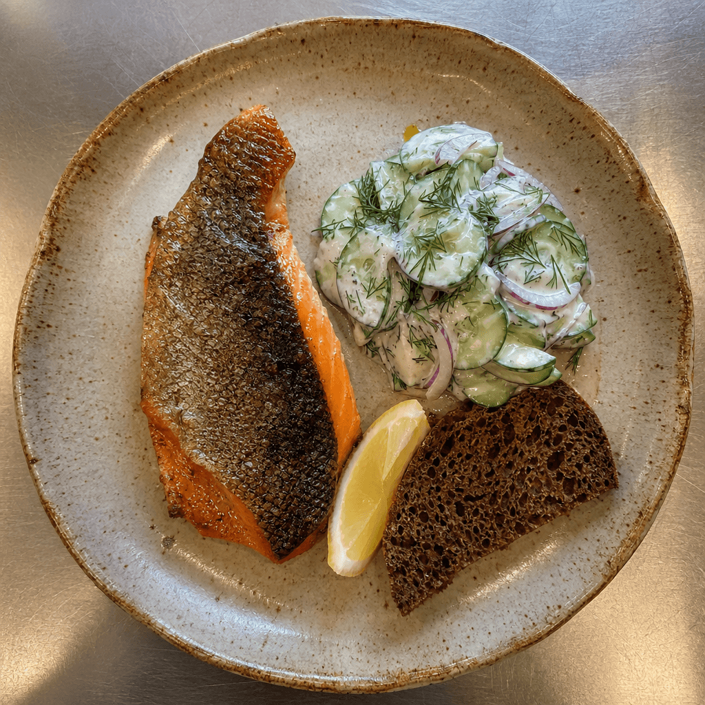 Arctic Char with Cucumber Dill Salad