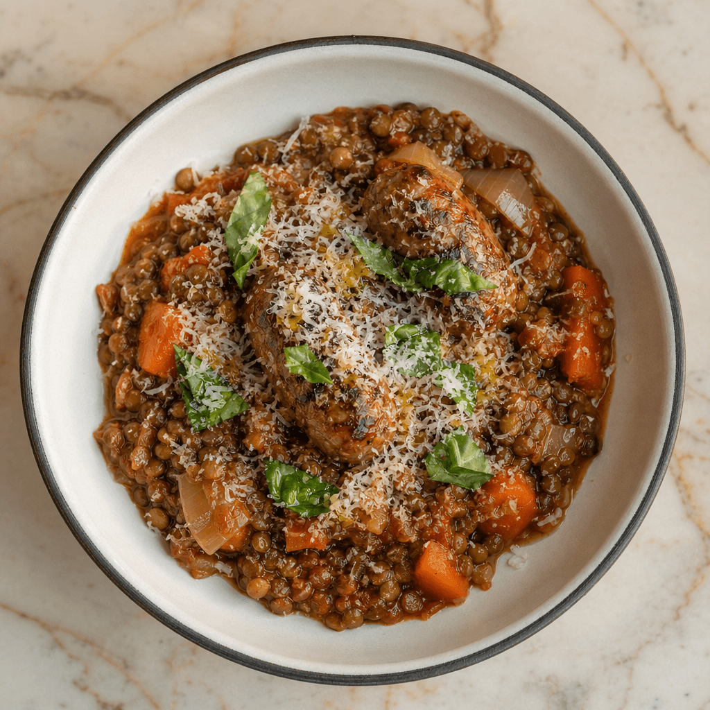 Slow Cooked Sausage & Lentil Ragu