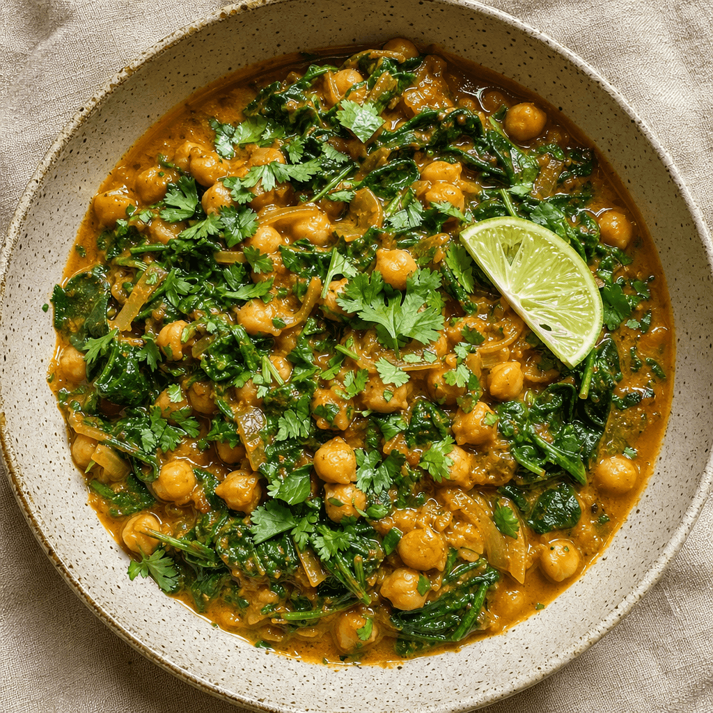 Chickpea, Spinach & Peanut Butter Curry