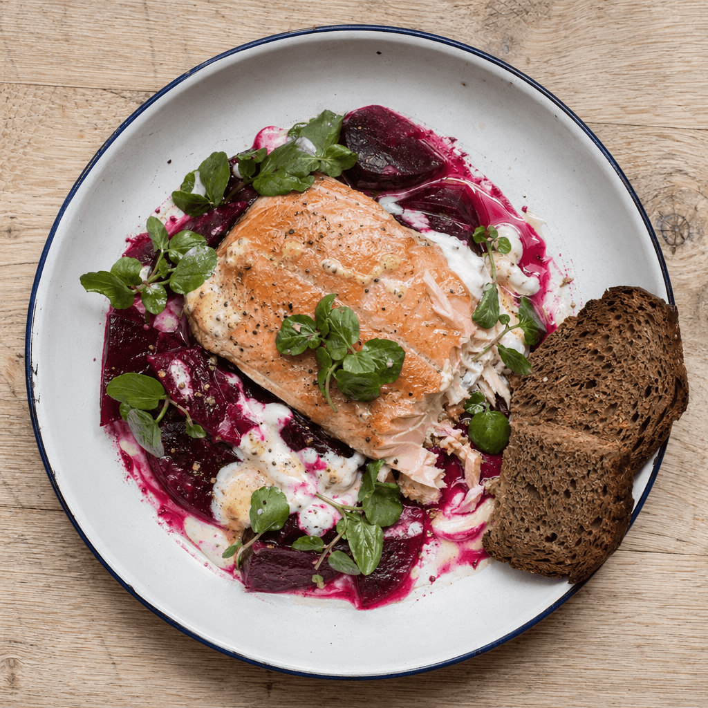Smoked Trout with Beetroot & Horseradish