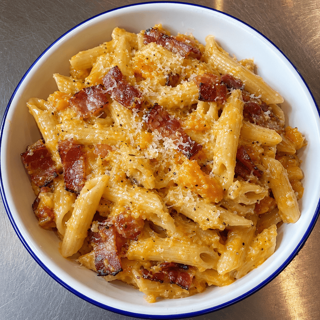 Pasta with Butternut Squash & Bacon