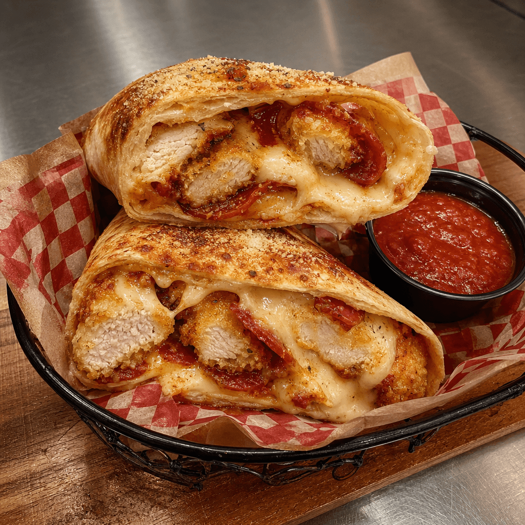 Crispy Chicken Pizza Wraps