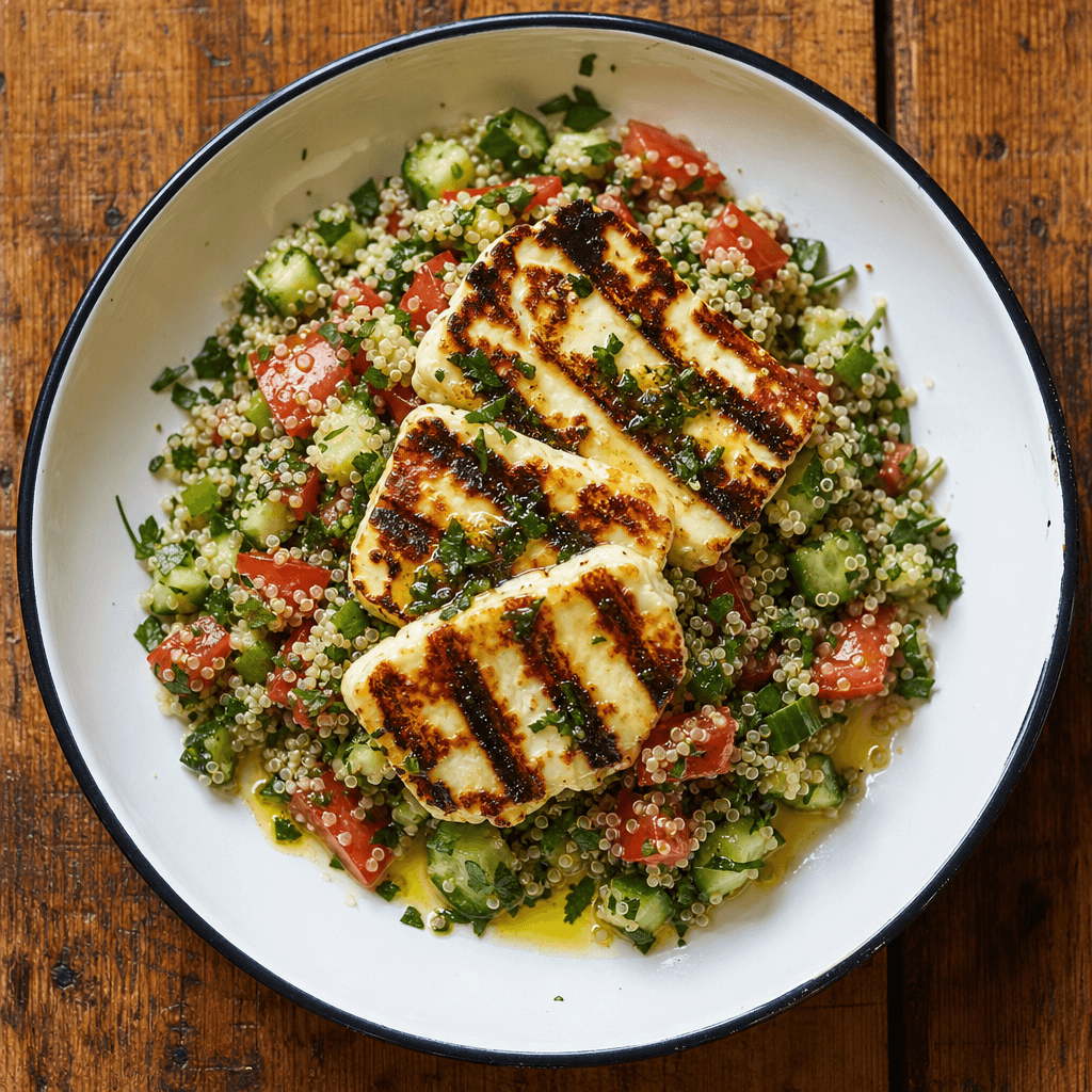 Quinoa Tabbouleh with Grilled Halloumi