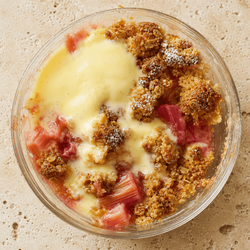 Rhubarb & Custard Crumble