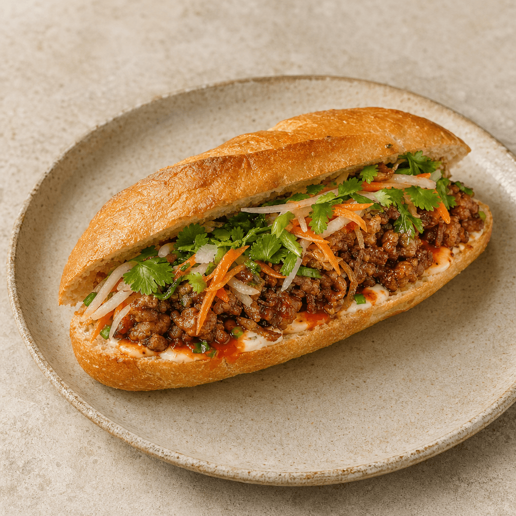 Banh Mi with Lemongrass Pork and Pickled Vegetables