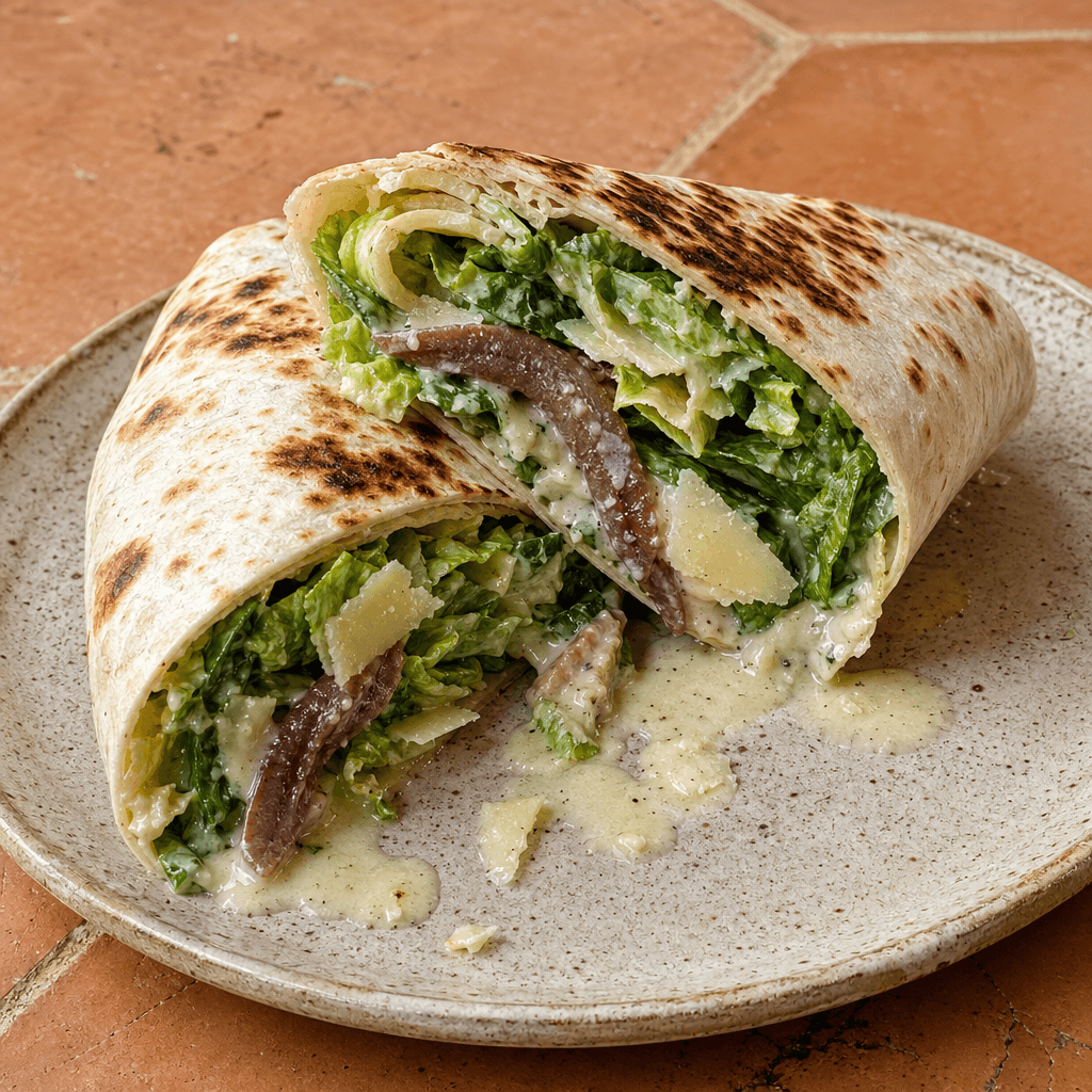 Grilled Chicken Caesar Wrap with Romaine