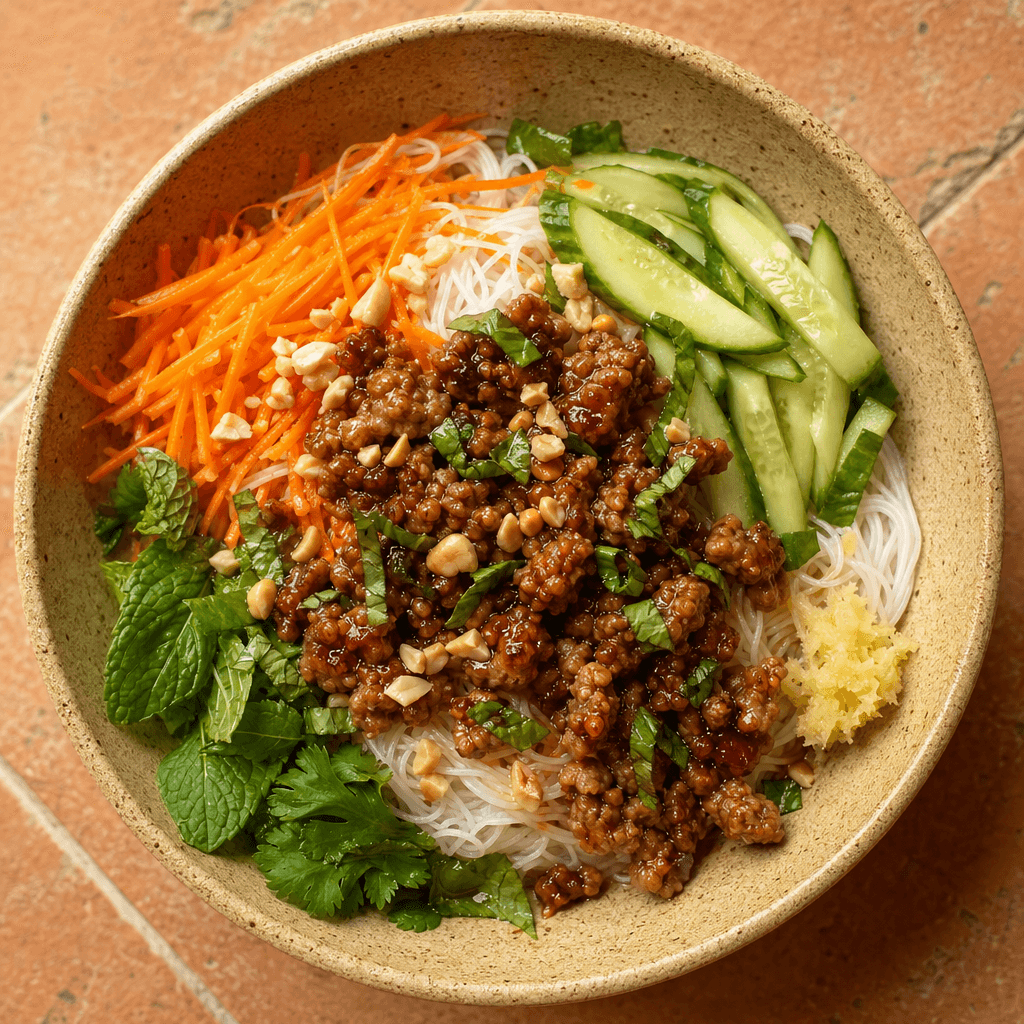 Vietnamese Pork & Rice Vermicelli Bowl