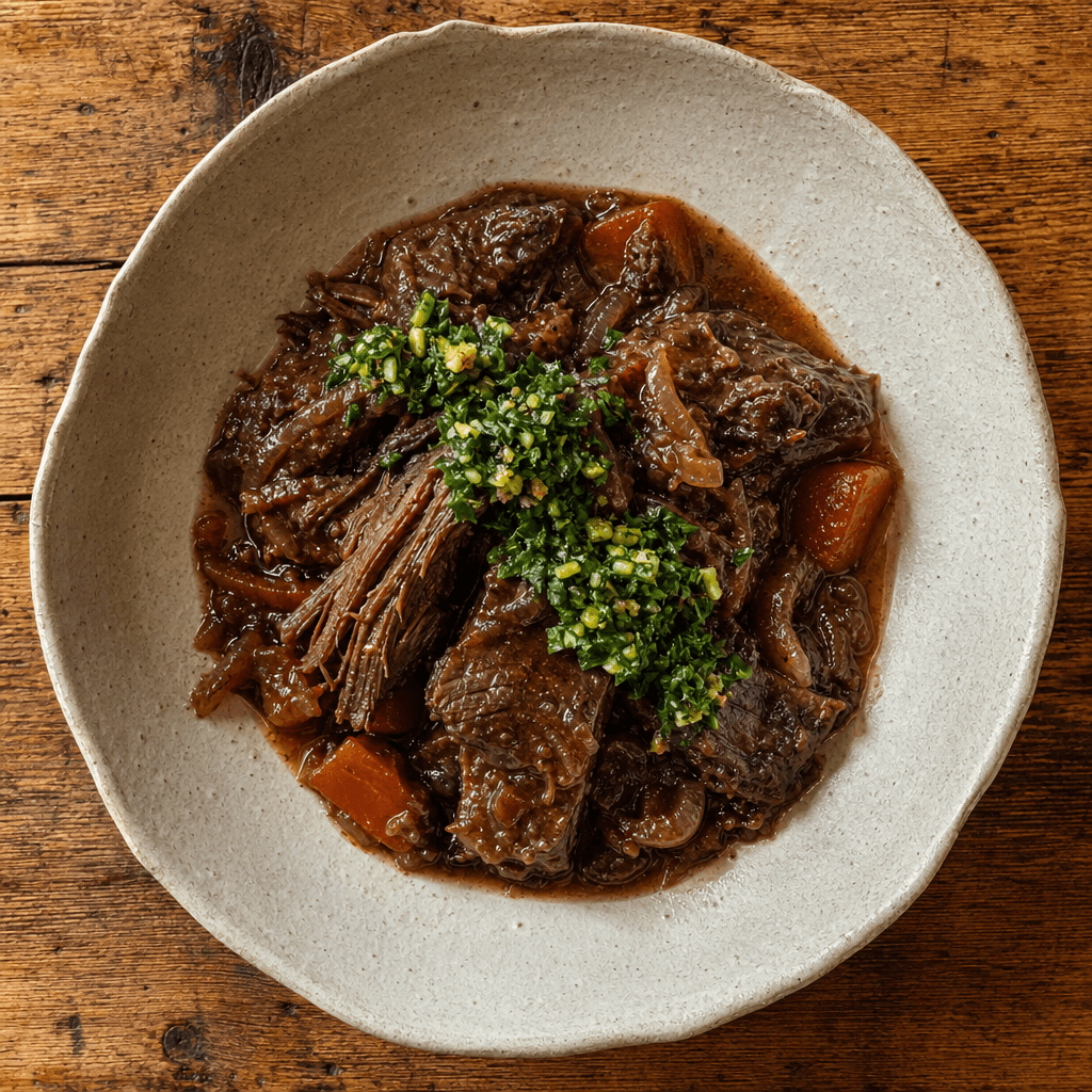 Slow Cooked Beef Shin with Gremolata