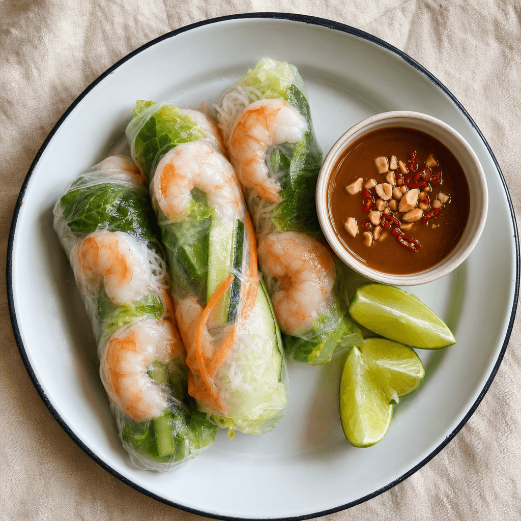 Vietnamese Summer Rolls with Prawn and Hoisin-Peanut Dip