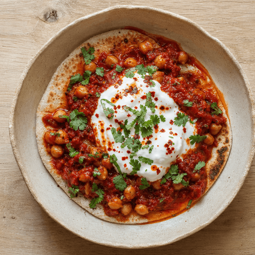 Harissa Chickpeas with Garlic Yoghurt