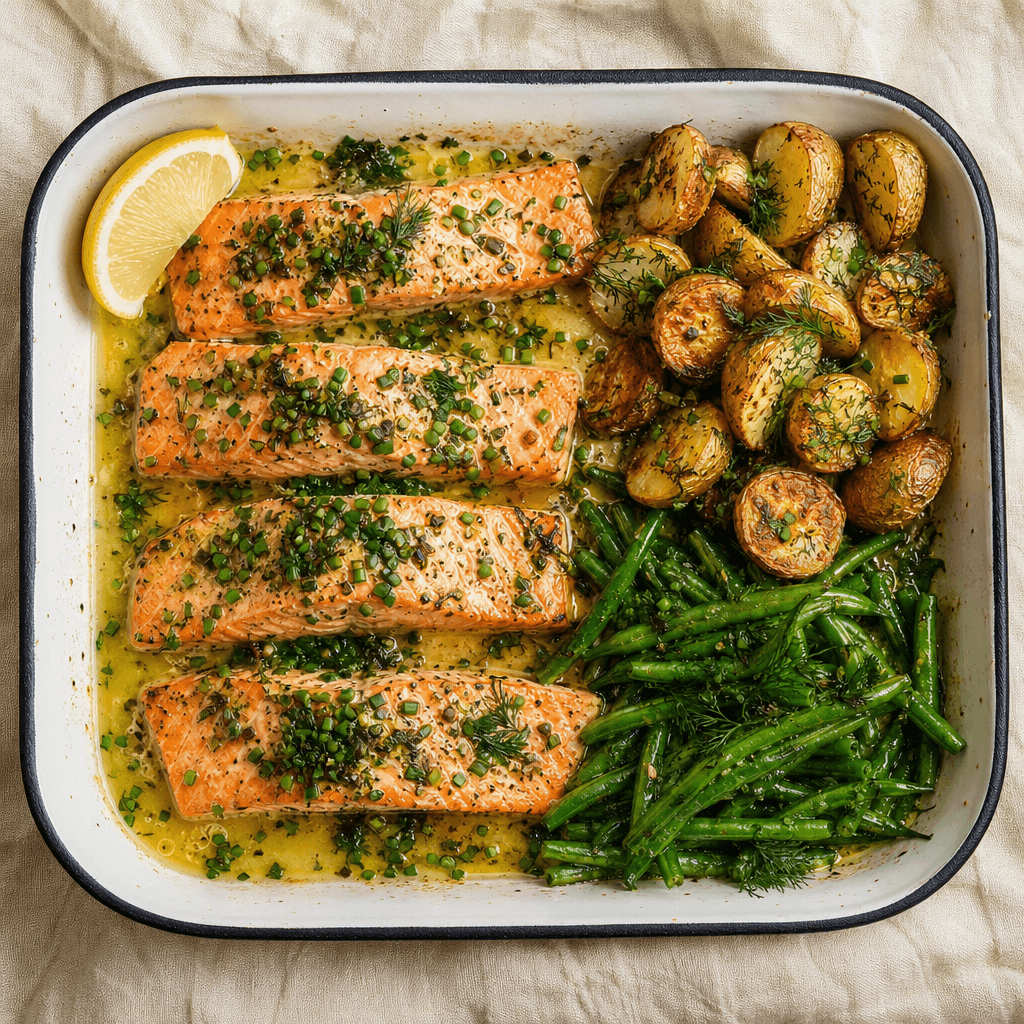 Baked Salmon with Chive Butter