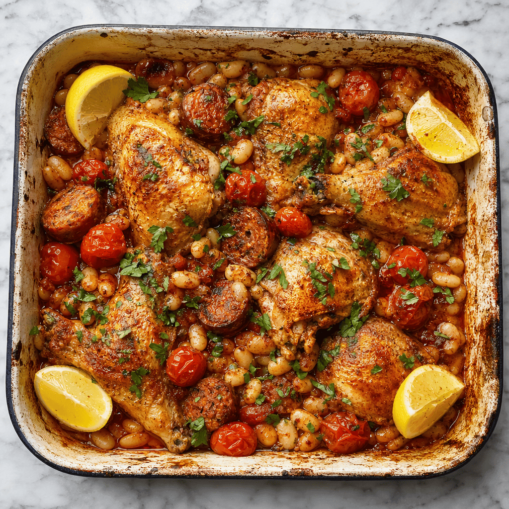 One-Pot Chicken and Chorizo with White Beans
