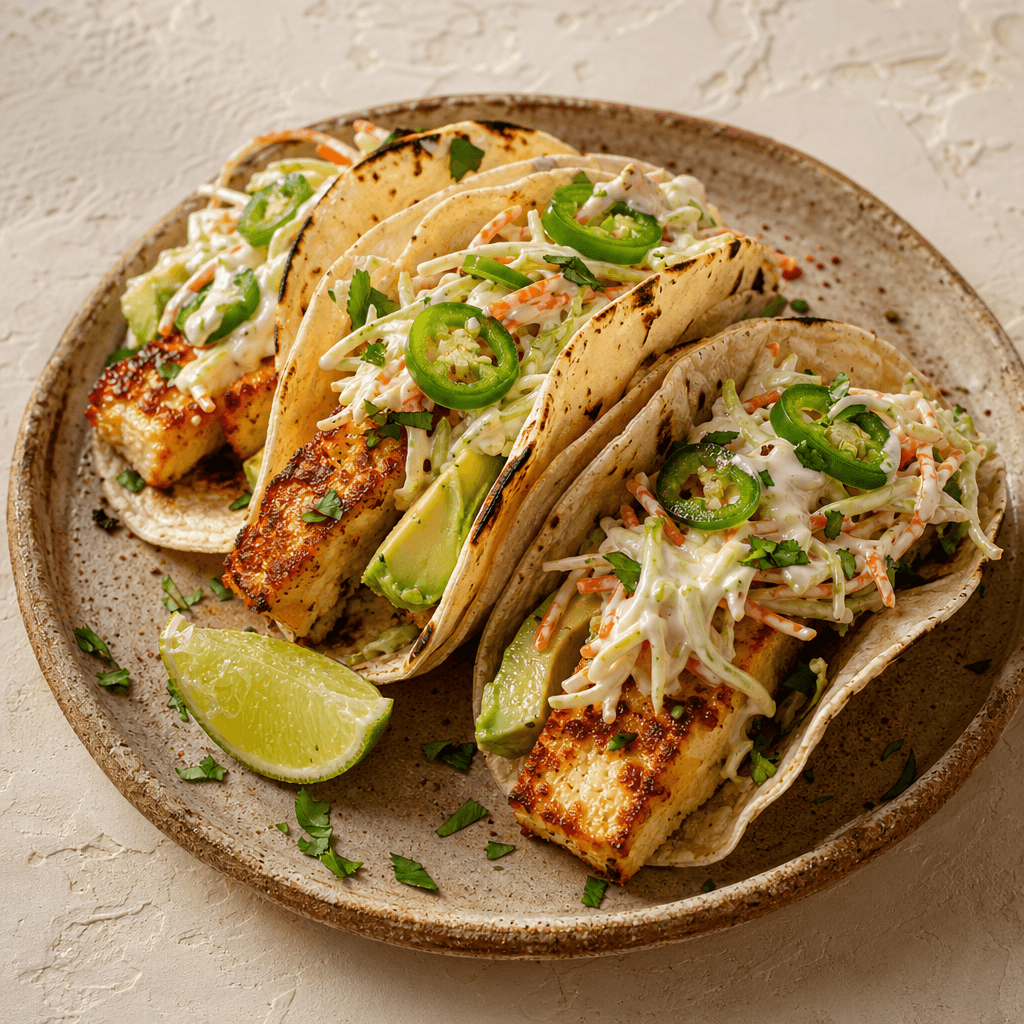 Crispy Halloumi Tacos With Crunchy Lime Slaw