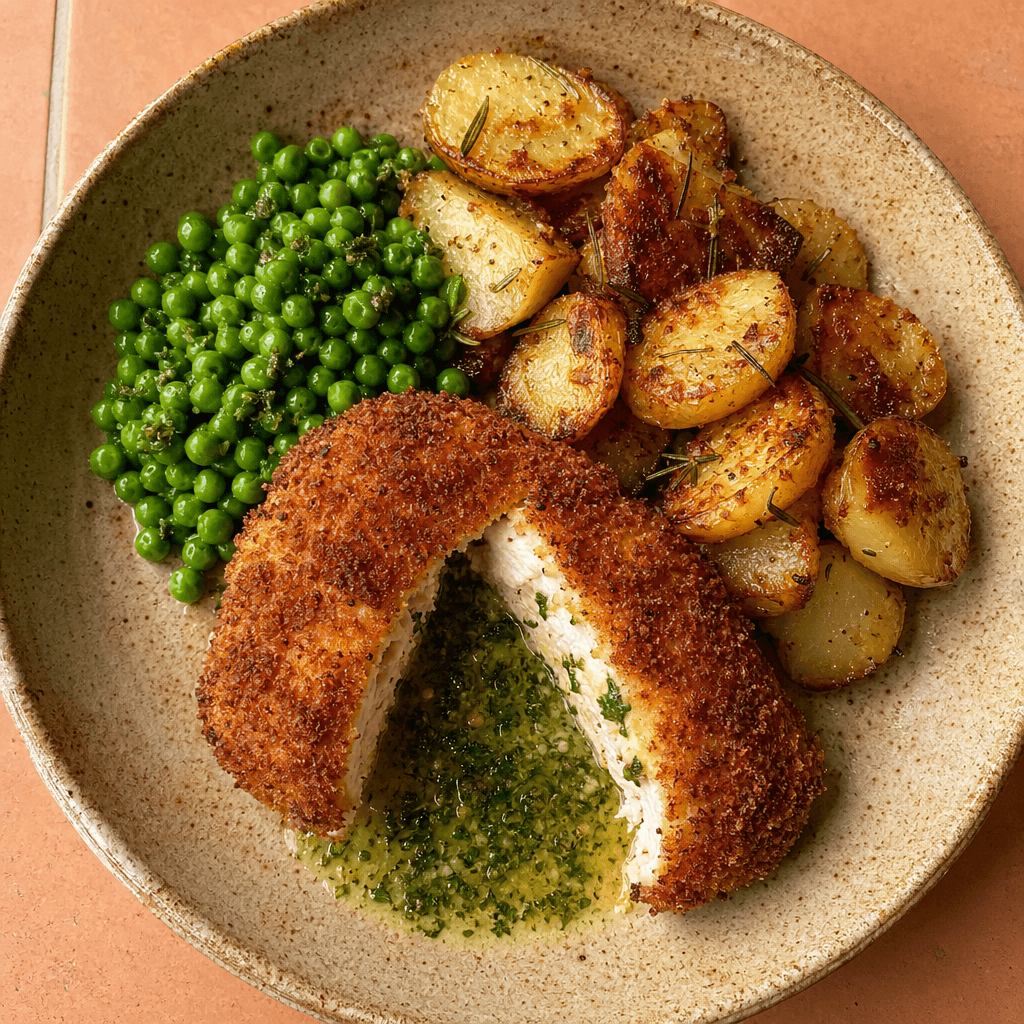 Chicken Kiev with Crispy Potatoes