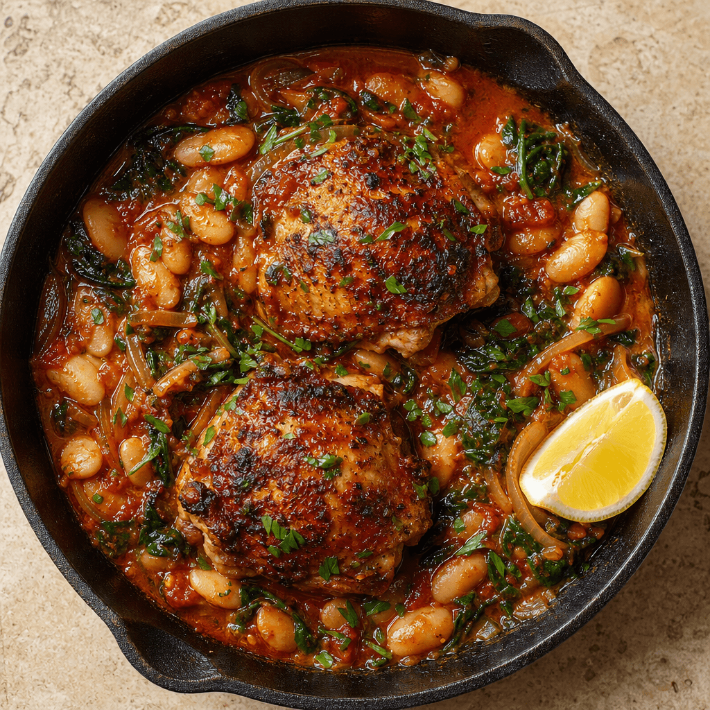 Smoked Paprika Chicken with Butter Beans