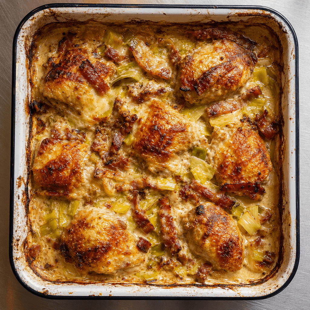 Chicken, Bacon & Leek Gratin
