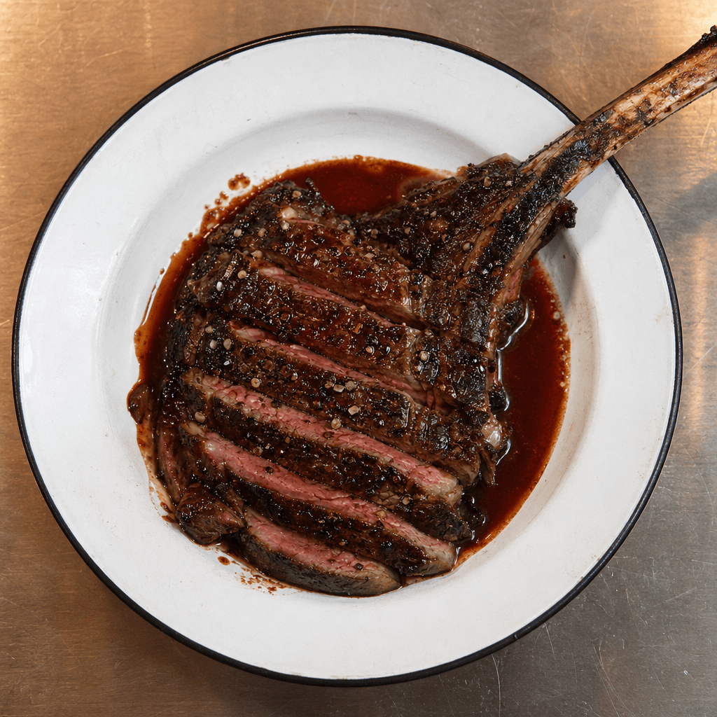 Reverse-Seared Tomahawk with Rosemary-Garlic Butter