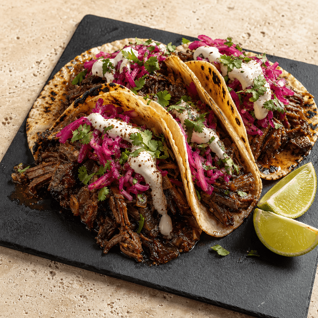 Beef Short Rib Tacos with Pickled Red Cabbage