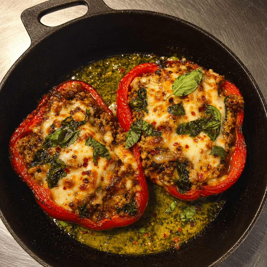 Turkey & Spinach Stuffed Peppers