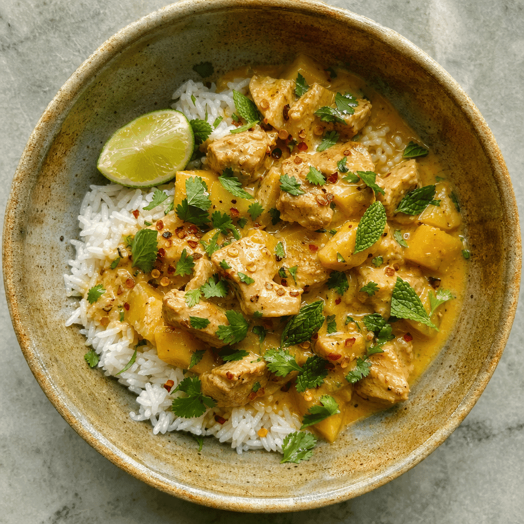 Chicken and Mango Curry with Coconut Rice