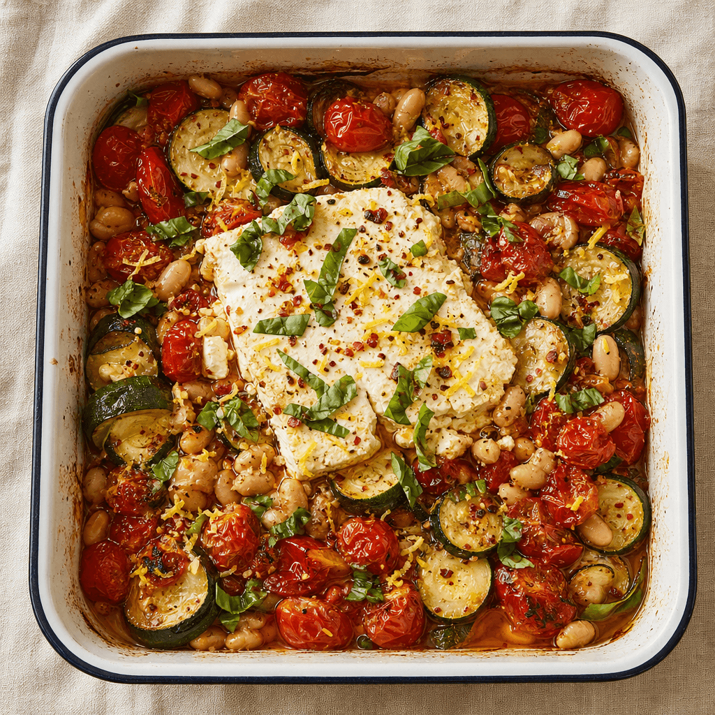 Courgette, Tomato & Feta Bake