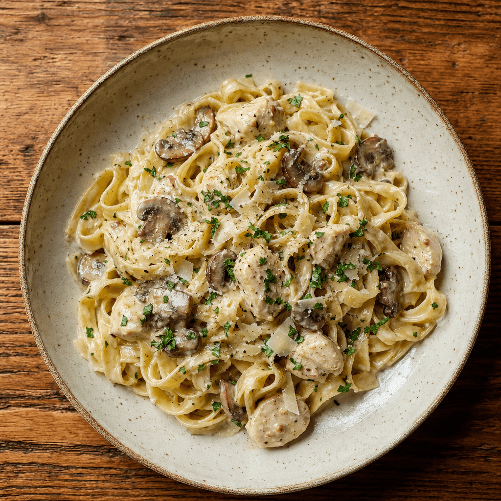 Creamy Chicken & Mushroom Pasta