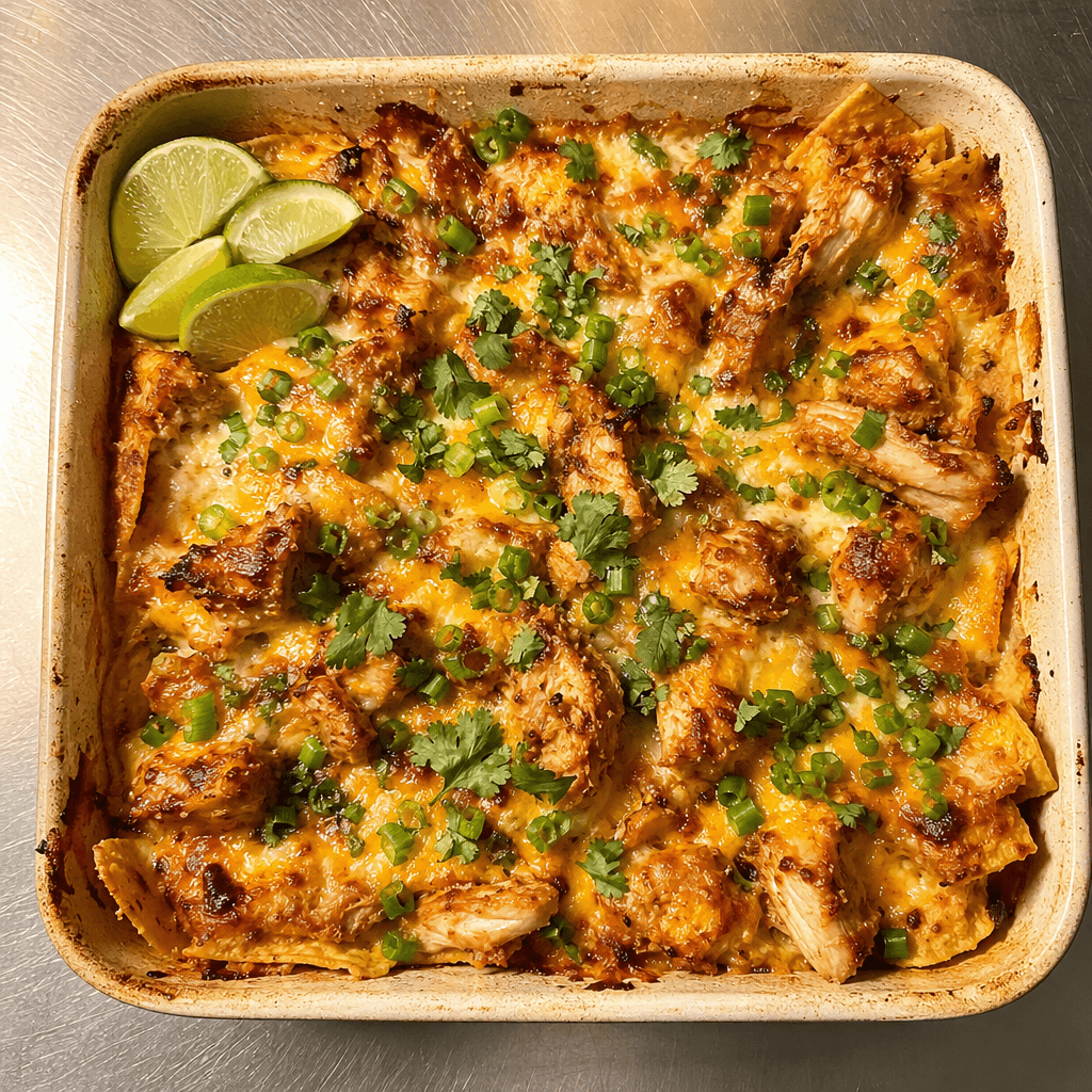 Cheesy Chicken Nacho Traybake