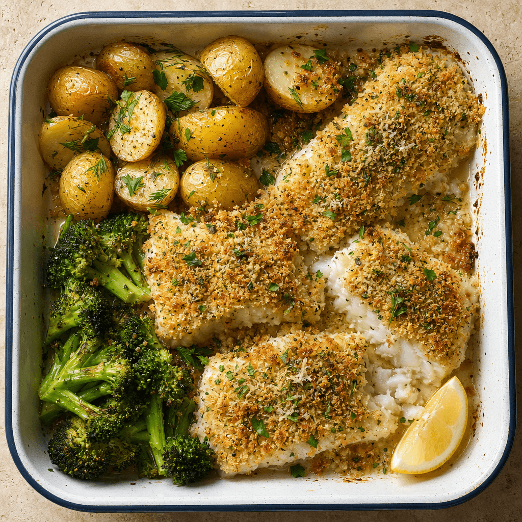 Baked Haddock with Lemon & Herb Crust