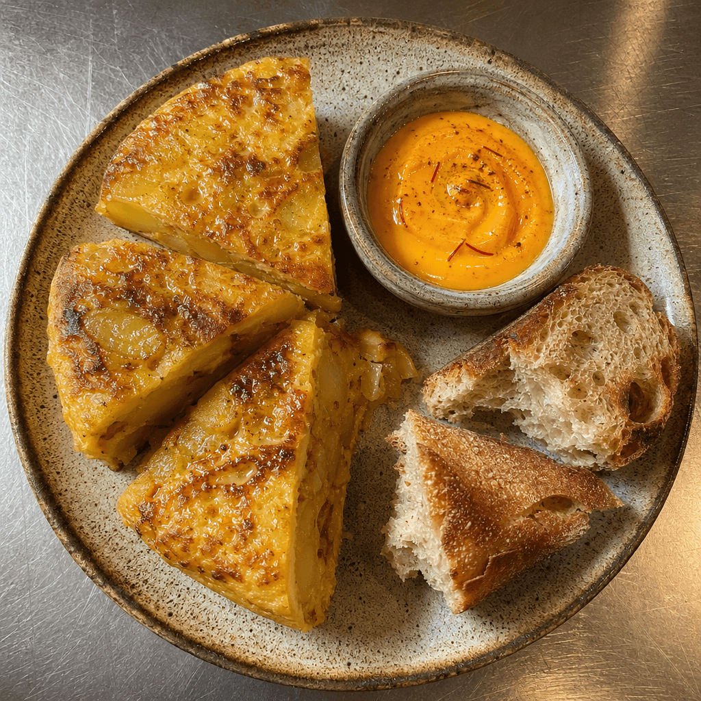 Tortilla Española with Saffron Aioli