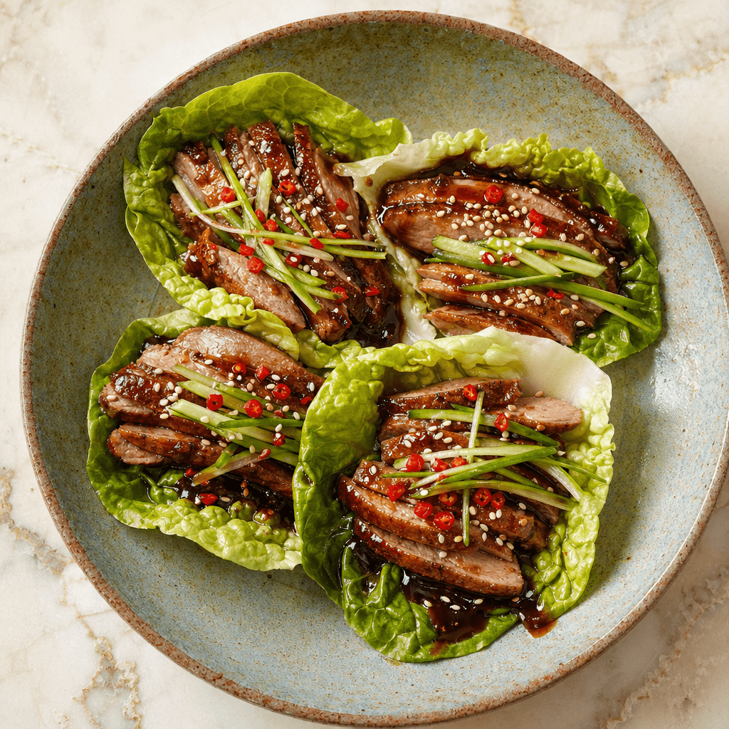 Crispy Duck & Hoisin Lettuce Cups