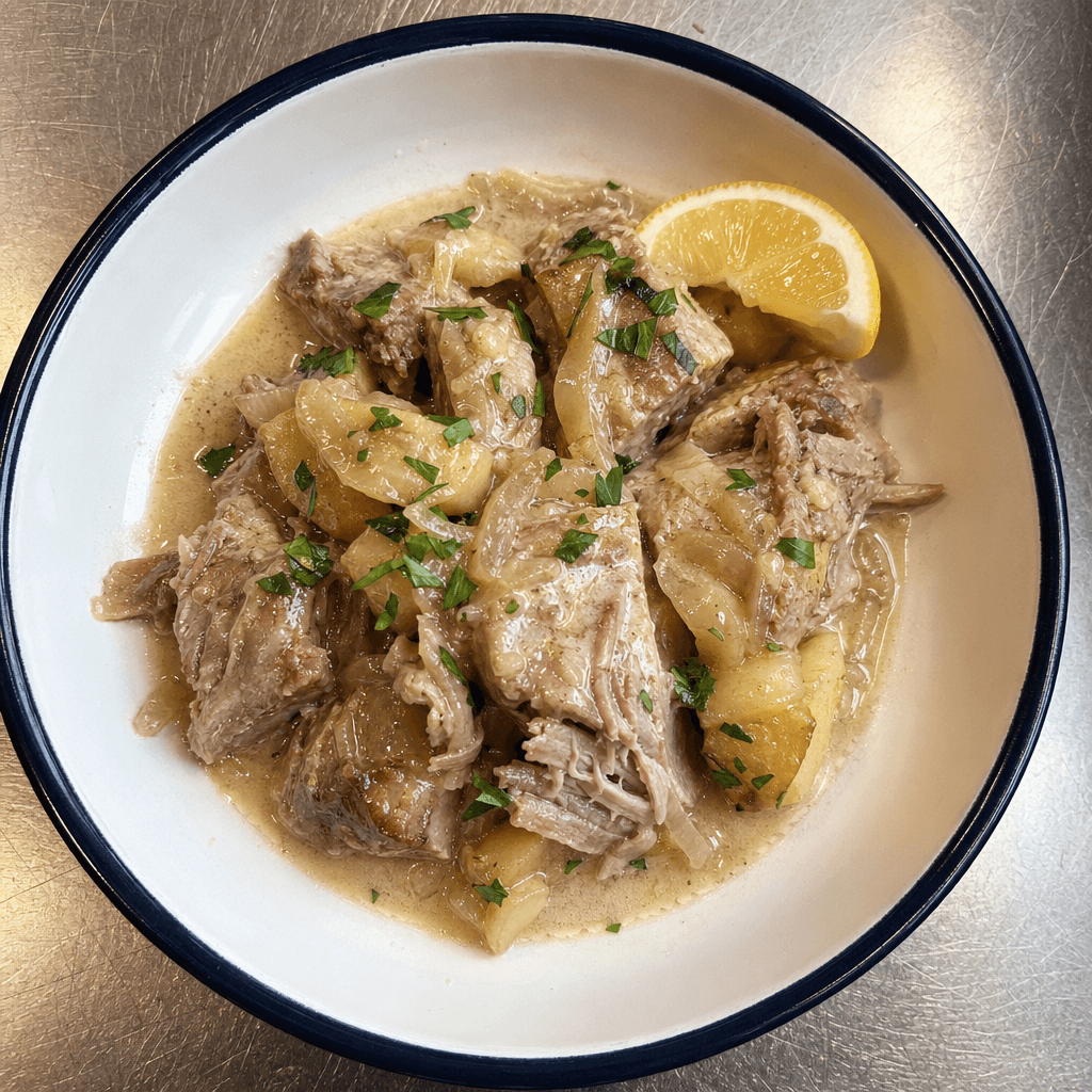 Slow Cooked Pork in Cider Cream