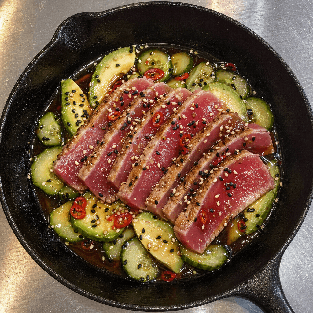 Tuna Tataki with Avocado & Ponzu