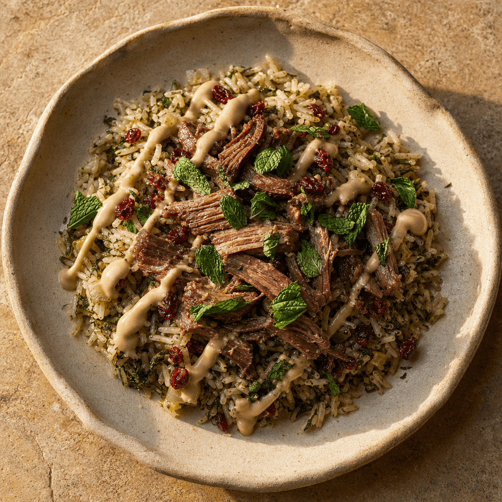 Persian-Inspired Lamb & Herb Pilaf